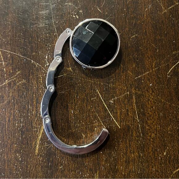 Black Rhinestone Table Purse Hook - Picture 3 of 4